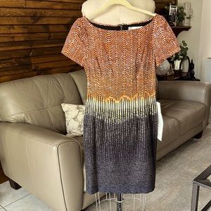 New, cotton multi print dress. By Marc New York